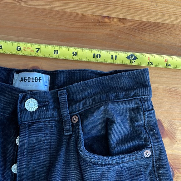 Agolde 90’s Pinch Waist High Rise Straight Jeans Size 25 Black - Picture 7 of 11